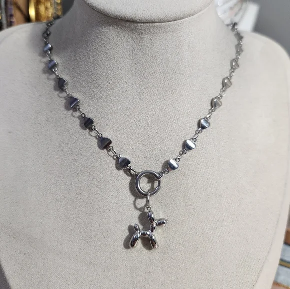 Stainless Steel Balloon Dog Necklace - Picture 4 of 5